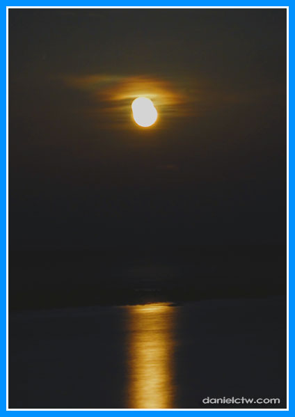 Orange Moon Over Sea Orange Moon Over Sea