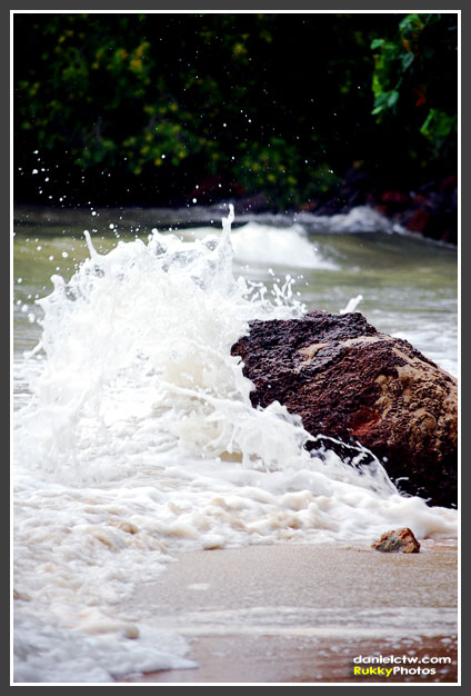 Waves Against Rocks