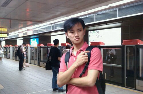 Daniel Chew on the Train at Taiwan